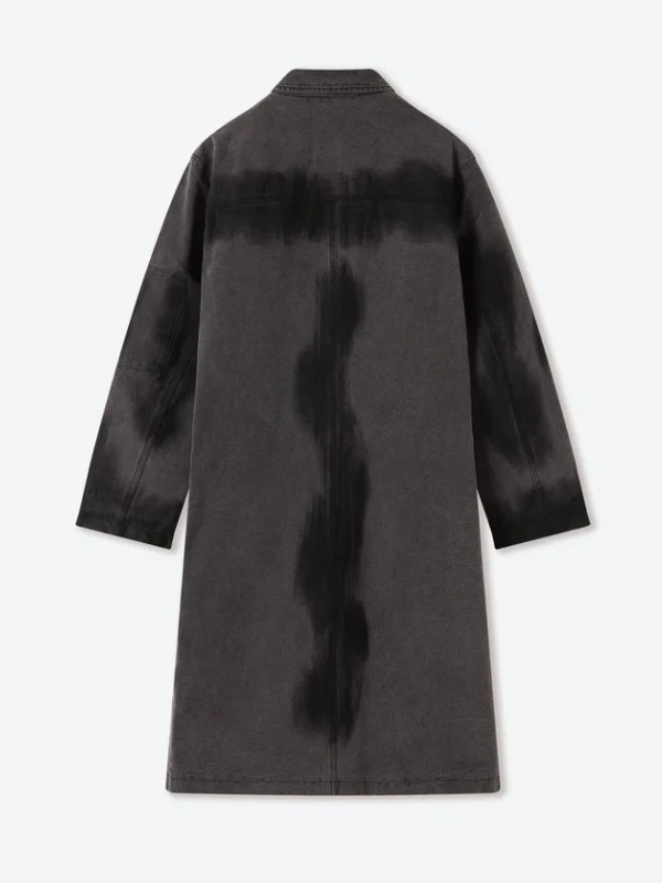 shop now Shinzo Shige Canvas Clasp Trench Coat
