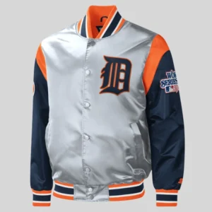 shop now Starter Gray Detroit Tigers Satin Jacket