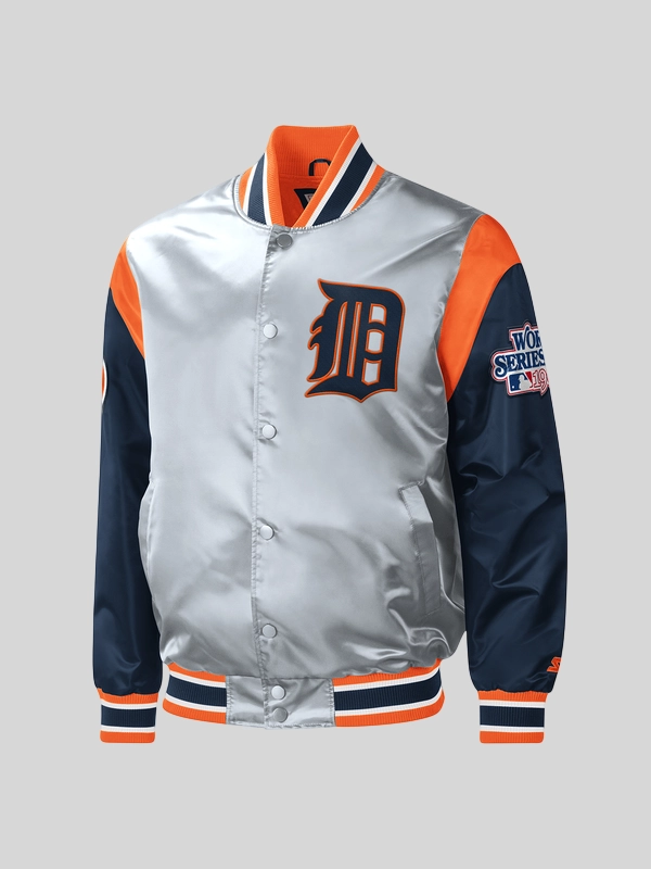shop now Starter Gray Detroit Tigers Satin Jacket