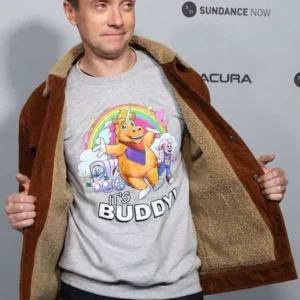 shop now Topher Grace Buddy Premiere 2026 Brown Corduroy Jacket
