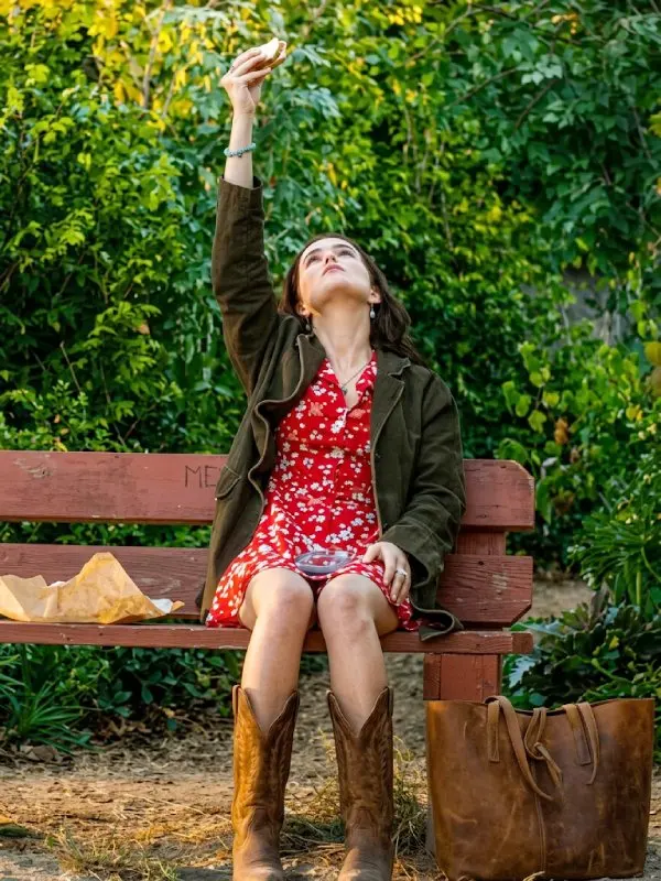 shop now Voicemails for Isabelle 2026 Zoey Deutch Brown Coat