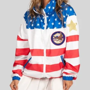 shop nwo Women’s American Flag Windbreaker Jacket