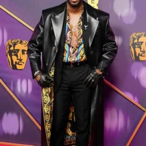 2026 BAFTA Black Leather Coat