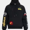 AVIREX x Wrangle Unisex Multi-Patch Black Hoodie