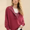Aerie Getaway Quarter Snap Sweatshirt