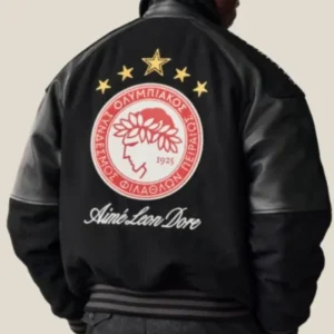 Aimé Leon Dore Fall 2026 Olympiacos F.C. Black Varsity Jacket