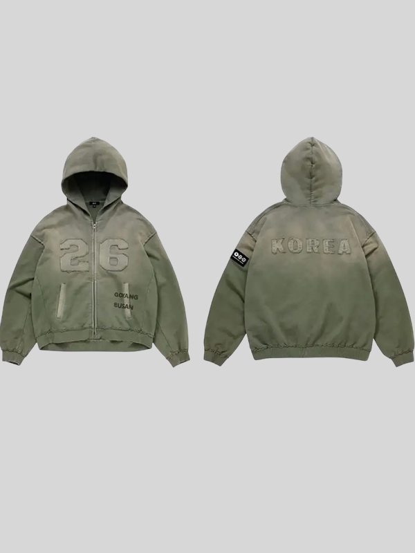 BTS Arirang Tour Green Zip-Up Korea Hoodie