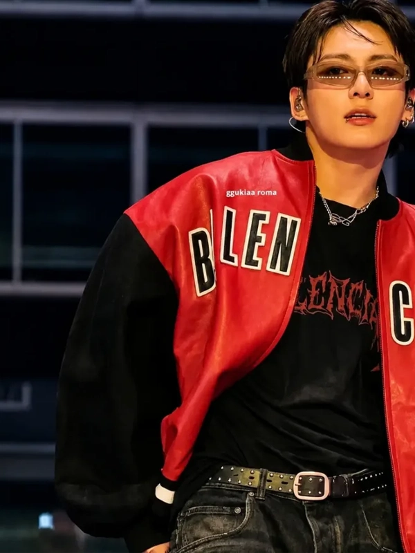 Balenciaga Red Leather Jacket