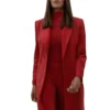 Get Beauty in Black Mallory Red Long Coat
