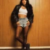Becky G UGG x Willy Chavarria Black Biker Leather Jacket