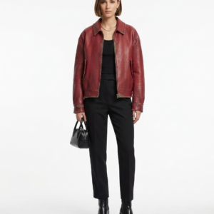 Bonded Nappa Leather and Houndstooth jacket