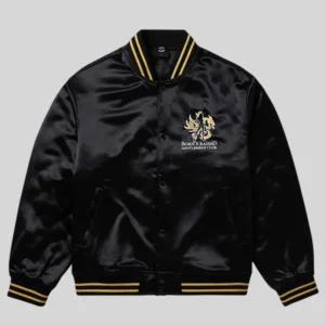 Born x Raised Gentlemens Club Black Varsity Jacket