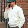 Bradley Cooper 2024 White Track Bomber Jacket
