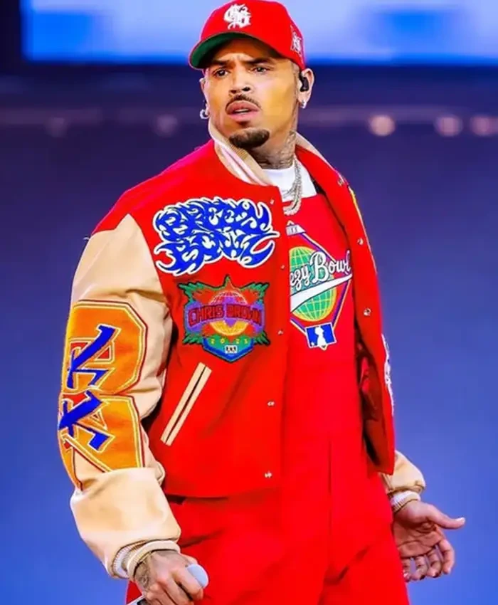 Breezy Bowl XX Chris Brown Letterman Red Varsity Jacket