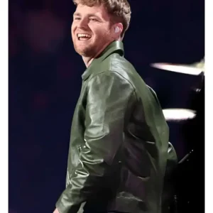 Buy Alex Warren iHeartRadio 2025 Green Leather Jacket