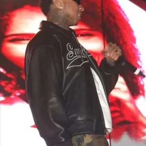 Buy Coachella 2026 Tyga Black Leather Jacket