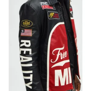 Buy Free Your Mind Faux Leather Racing Jacket