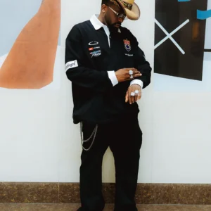 Buy Ice Prince Black Racing Polo Long Sleeve Shirt