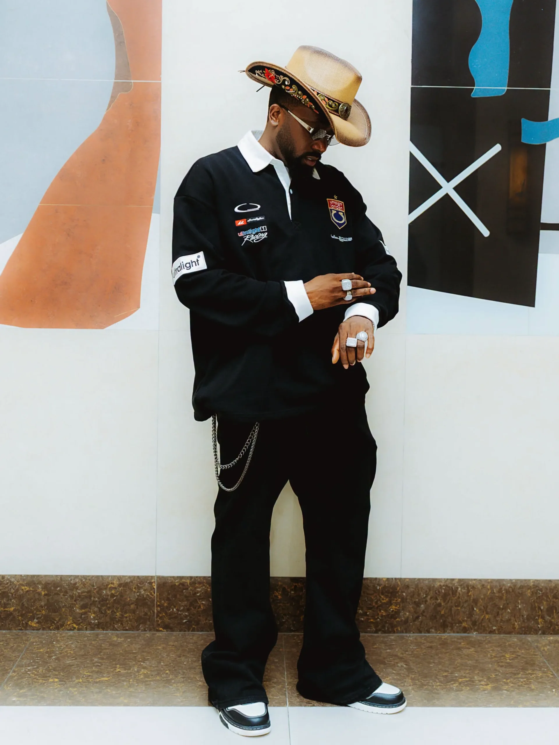 Buy Ice Prince Black Racing Polo Long Sleeve Shirt