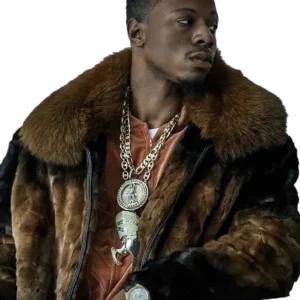 Buy Joey Bada$$ Power Book III Raising Kanan S03 Brown Fur Jacket