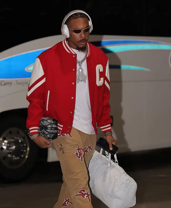 Buy Justin Jefferson Arrival Red Celine Jackson Teddy Jacket