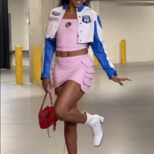 Buy Kelsey Mitchell Fever vs Liberty Cropped Leather Jacket