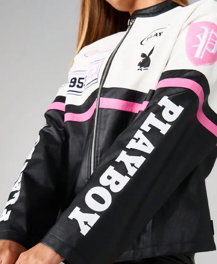 Buy Missguided x Playboy ColorBlock Leather Jacket