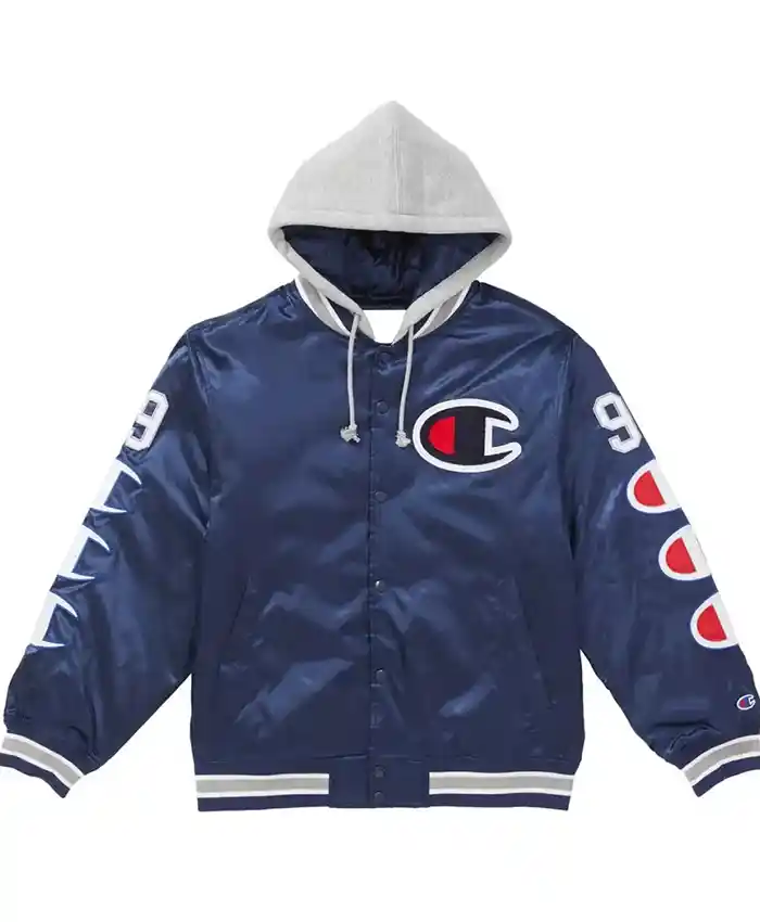 Buy Varsity Supreme Champion Satin Jacket with Hood