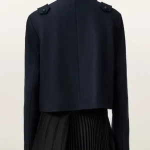 Buy Women’s All Saints Navy Wool Napoleon Jacket