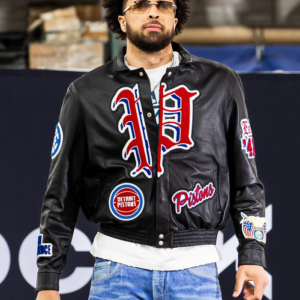 Cade Cunningham Detroit Pistons Black Leather Jacket