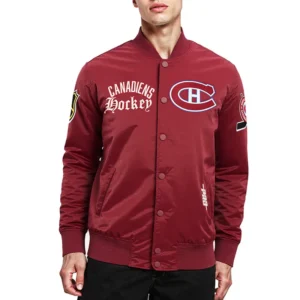 Cardinal Satin Varsity Jacket