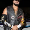 Celebrity Inspired Black Real Leather Wrestling Vest