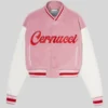 Cernucci Varsity Bomber Jacket Baby Pink