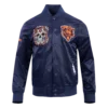 Chicago Bears Navy Dia De Muertos Etenal Skull Satin Jacket