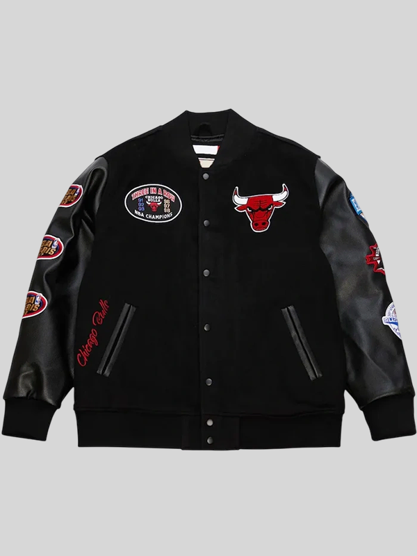 Chicago Bulls Black Wool Varsity Jacket