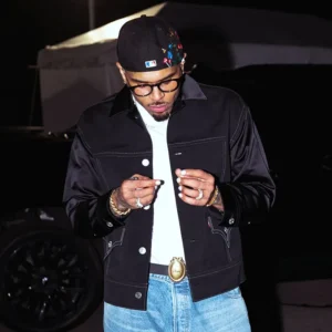 Chris Brown Boston Black Contrast-Stitch Jacket