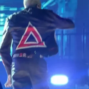 Chris Brown The R&B Tour Toronto Red And Black Leather Jacket For Sale