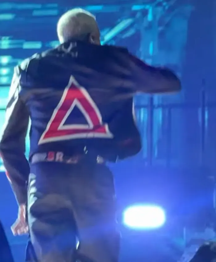 Chris Brown The R&B Tour Toronto Red And Black Leather Jacket For Sale