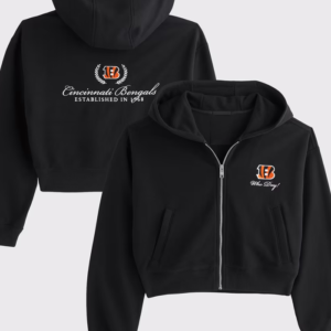 Cincinnati Bengals Abercrombie & Fitch Black Full-Zip Hooded Jacket For Sale