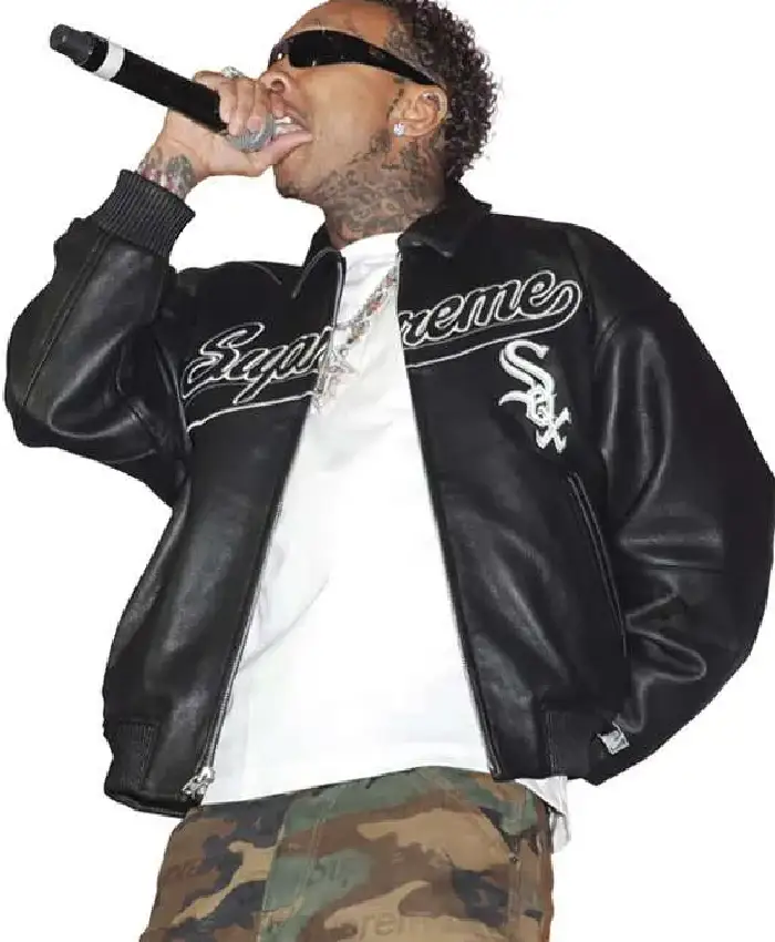 Coachella 2026 Tyga Black Leather Jacket