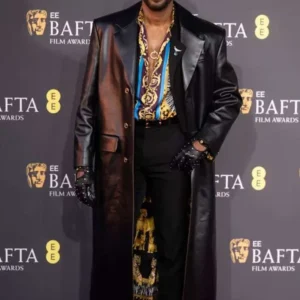 Colman Domingo 2025 BAFTA Black Leather Coat