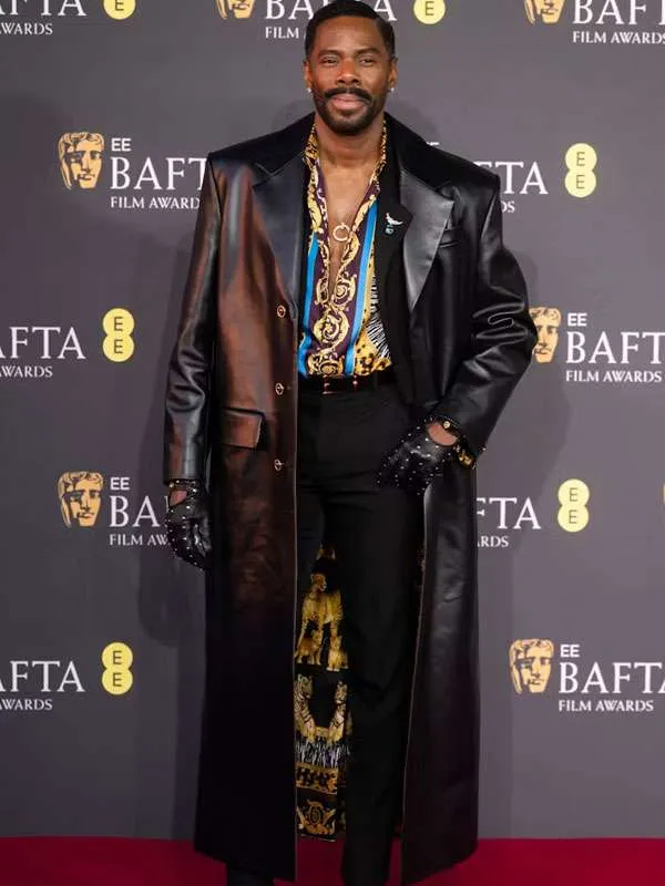 Colman Domingo 2025 BAFTA Black Leather Coat