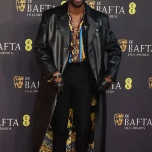Colman Domingo BAFTA Black Leather Coat