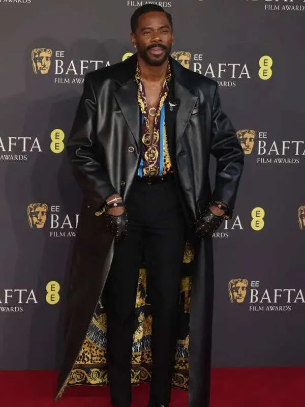 Colman Domingo BAFTA Black Leather Coat