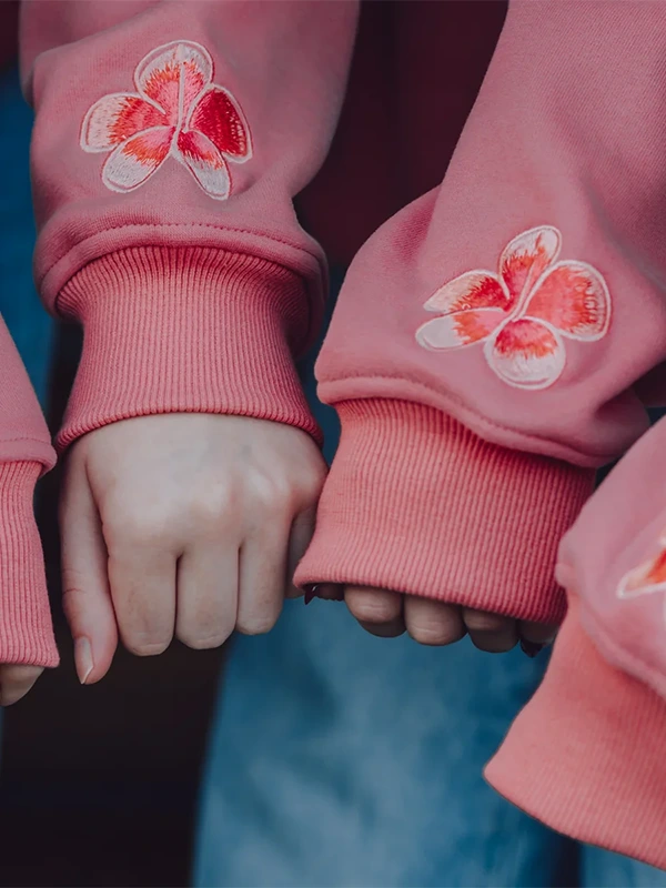 Coral Hibiscus Hoodie