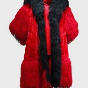 Cruella Deville D23 Expo Red And Black Fur Coat For Sale