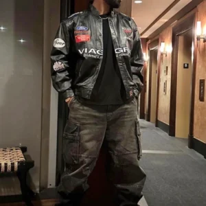 Drake Viagra Racing Leather Jacket