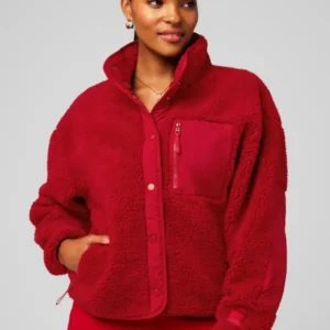 Fabletics Teddy Red Jacket