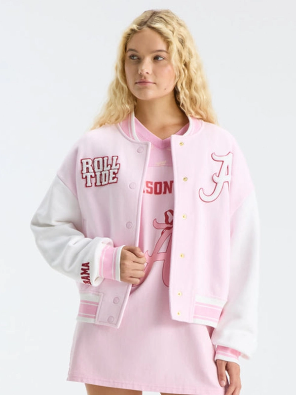 Fanatics x LoveShackFancy Collegiate Varsity Jacket