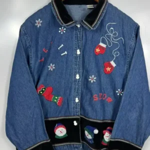 Festive Blue Jean Jacket